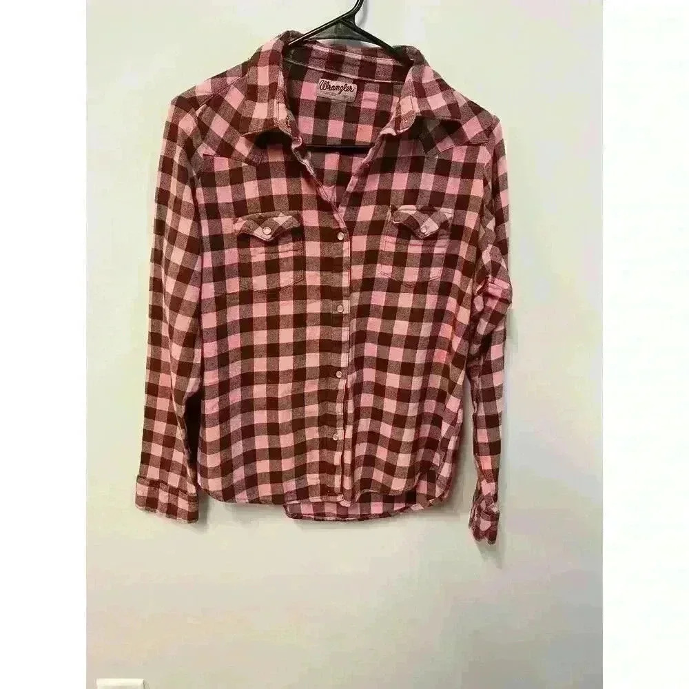 Pink and brown Wrangler ladies shirt, size small